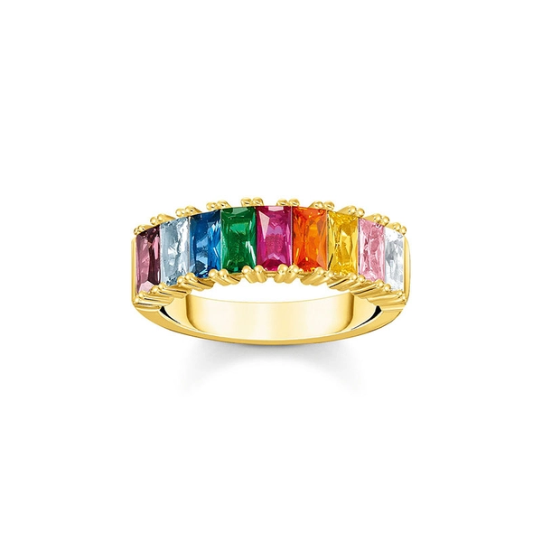 Ring Colourful Stones Gold Wide - Thomas Sabo - Suuri valikoima & ilmainen lahjapaketointi - Nordicspectra.fi