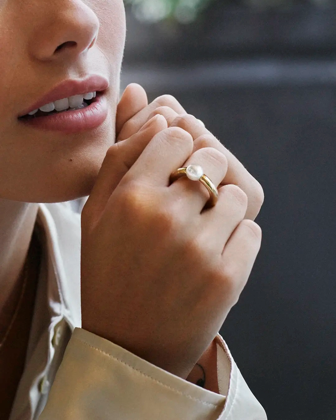 Modernist Pearl Ring Gold - Edblad - Snabba leveranser - Gratis paketinslagning