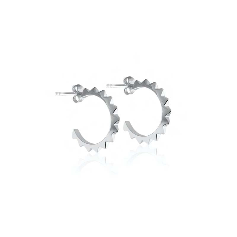 SOPHIE by SOPHIE - Pyramid Hoops Silver