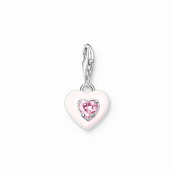 Charm pendant heart with pink stones silver - Thomas Sabo - Suuri valikoima & ilmainen lahjapaketointi - Nordicspectra.fi