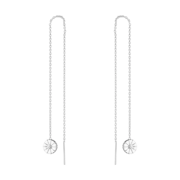Daisy Threader Örhängen Silver med Vit Emalj - Georg Jensen örhängen - Snabb frakt & paketinslagning - Nordicspectra.se