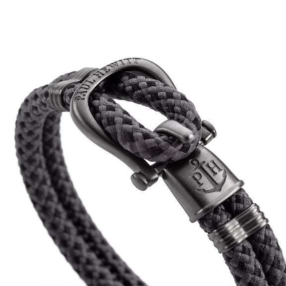 Armband Phinity Gun Metal Nylon Schwarz Grau von Paul Hewitt, Schneller Versand - Nordicspectra.de
