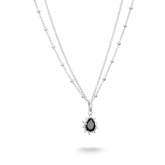 Halskette True Romance Schwarzer Stein Silber - Thomas Sabo - Nordic Spectra