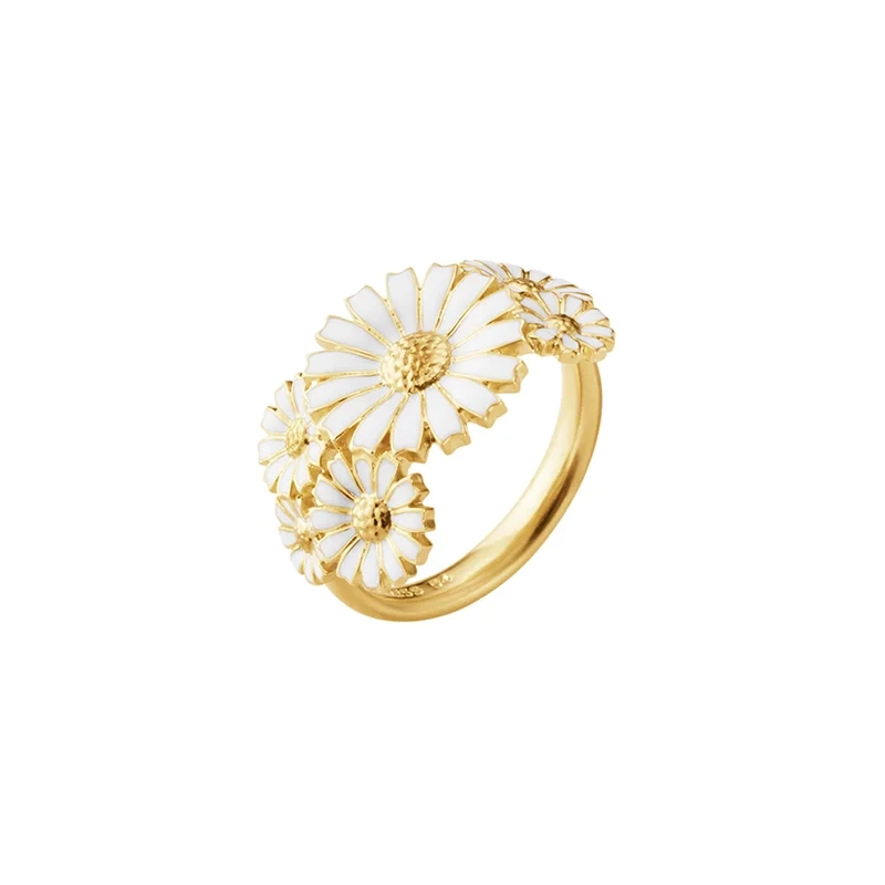 Georg Jensen - Daisy Vit Layered Ring Guld