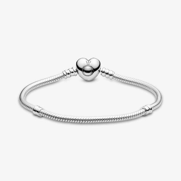 Pandora Moments Schlangen-Gliederarmband mit Herz-Verschluss von PANDORA, Schneller Versand - Nordicspectra.de