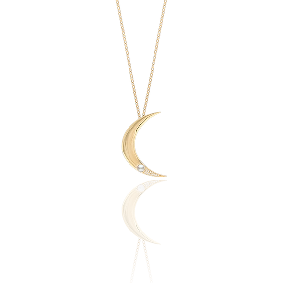 One Moon Neck Gold -CU Jewellery - Snabb frakt & paketinslagning - Nordicspectra.se