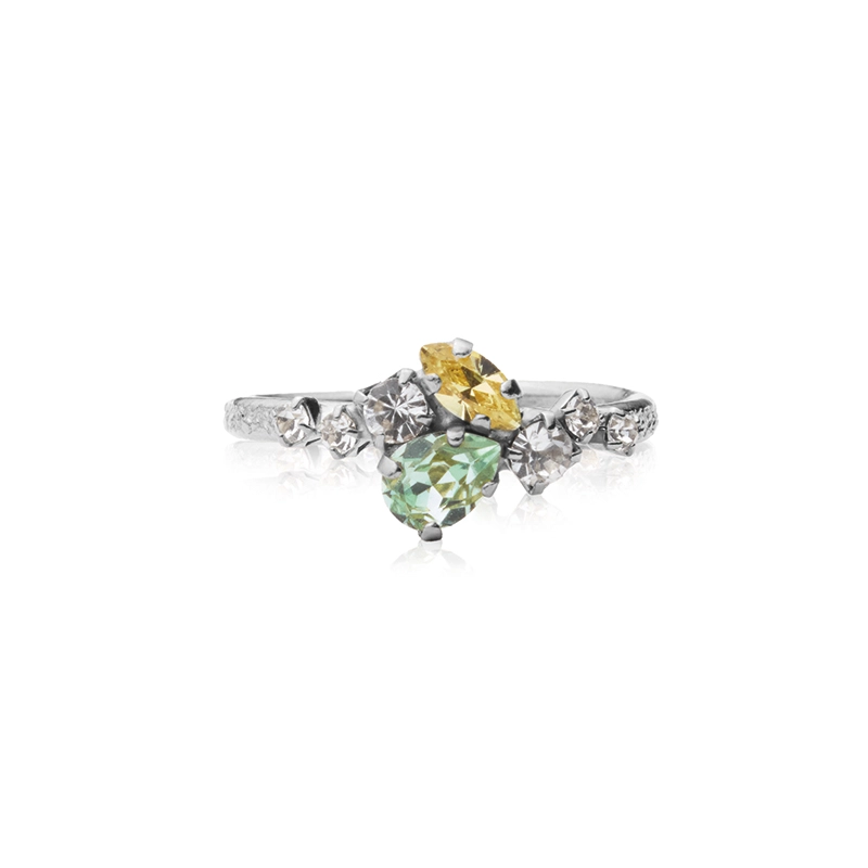 Caroline Svedbom - Sandra Ring Rhodium Chrysolite / Jonquil