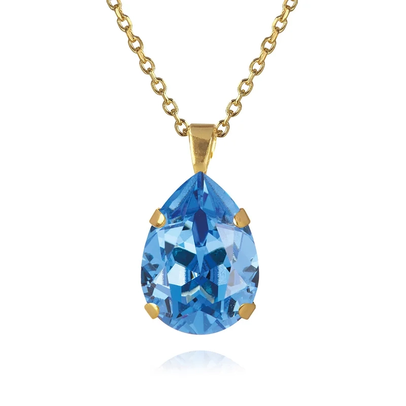 Caroline Svedbom - Mini Drop Necklace Gold Recreated Iceblue