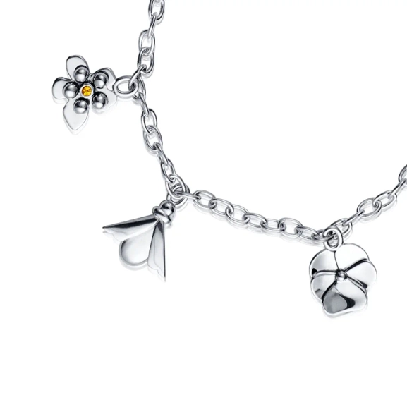 Garden Bracelet i sterlingsilver med hängsmycken av citrin