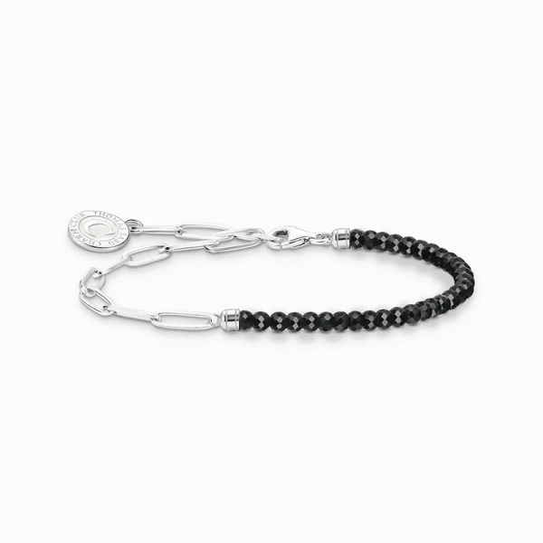 Member Charm bracelet with black onyx beads and Charmista disc silver - Thomas Sabo - Suuri valikoima & ilmainen lahjapaketointi - Nordic Spectra