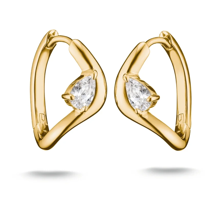 Thomas Sabo - Droppformad Sten Creolörhängen Guld