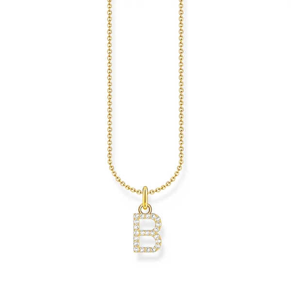 Kette mit Buchstaben-Anhänger B Gold - Thomas Sabo - Nordic Spectra