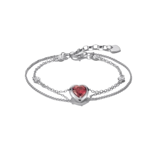 Doppelreihiges Armband mit Granatherz - Thomas Sabo - Nordic Spectra