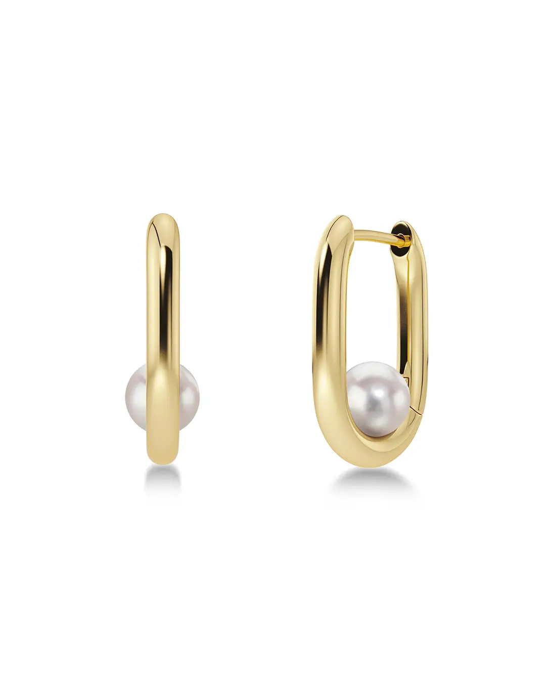 Edblad – Modernist Pearl Hoops S Gold