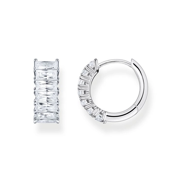 Creolen Weiße Steine Pavé Breite Silber von Thomas Sabo, Schneller Versand - Nordicspectra.de