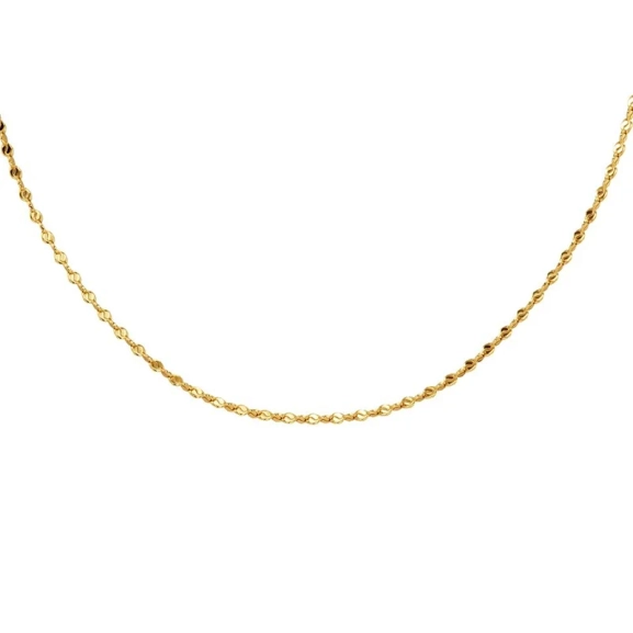 Halsband i 14K guldpläterat stål med smala kedjor