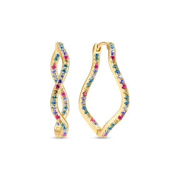 Ellera Waves X-Grande Earrings Mix Gold Sif Jakobsilta