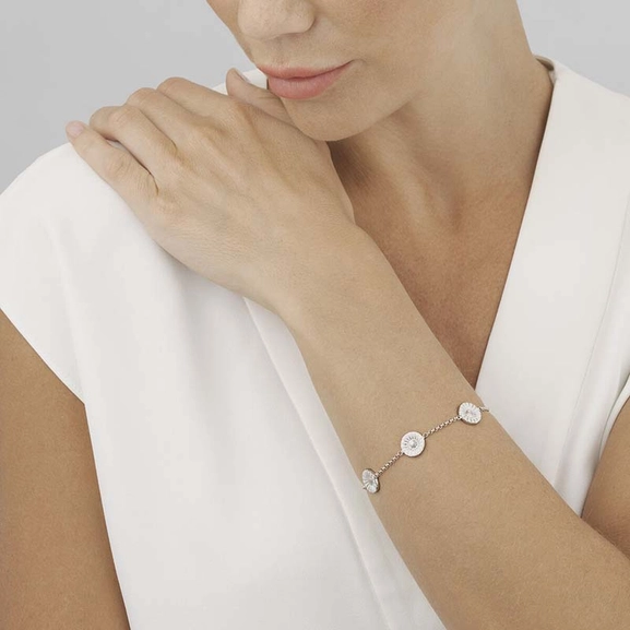 Daisy Armband Silber Mit Weiße Emaille von Georg Jensen, Schneller Versand - Nordicspectra.de