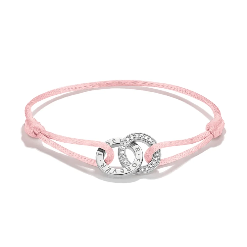 Thomas Sabo - Rosa Forever Together Svart Textilarmband