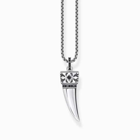 Kette mit Zahn-Anhänger und Steinen Silber geschwärzt - Thomas Sabo - Nordic Spectra