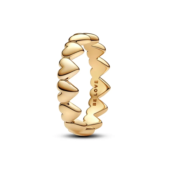 Ring med Rad av Hjärtan Guld - PANDORA - 1-2 dagar leverans - Gratis paketinslagning