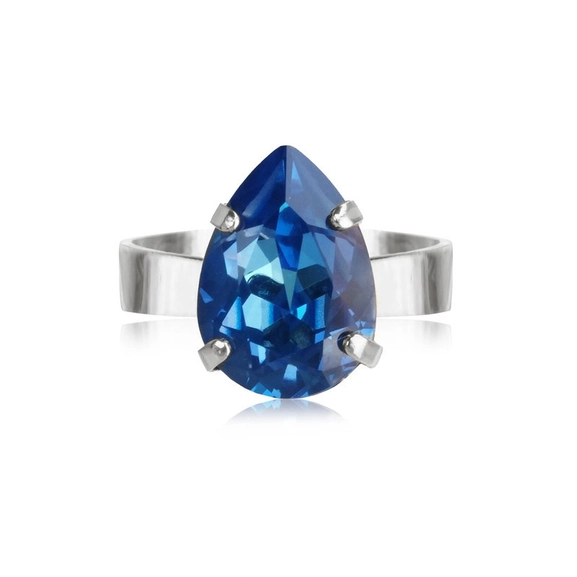 Mini Drop Ring Rhodium Royal Blue Delite - Caroline Svedbom - Nopea toimitus ja lahjapakkaus - Nordic Spectra