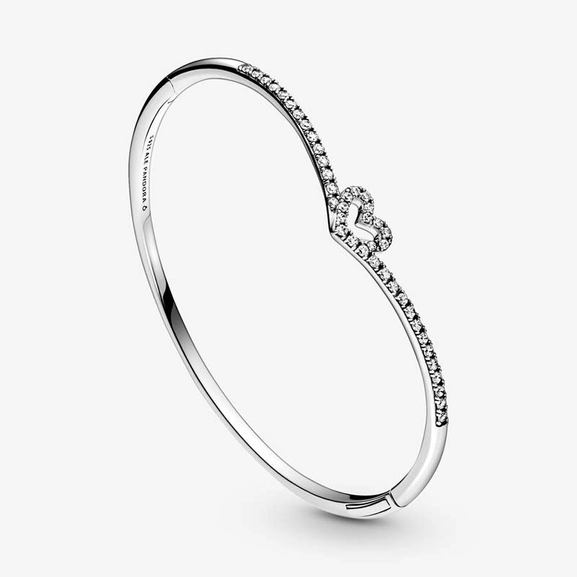 Funkelnder Wishbone Herz Armreif von PANDORA, Schneller Versand - Nordicspectra.de