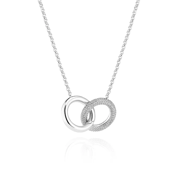Carrara Due Grande Halsband i silver med gnistrande cubic zirconia-dekoration från Sif Jakobs eleganta Carrara-kollektion.
