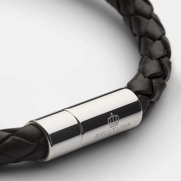 Leather Bracelet Silver - Dark Brown - Skultuna - Snabb frakt & paketinslagning - Nordicspectra.se