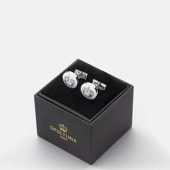 Manschettknappar The Crown Silver Ivory Vit - Skultuna - Snabb frakt & paketinslagning - Nordicspectra.se