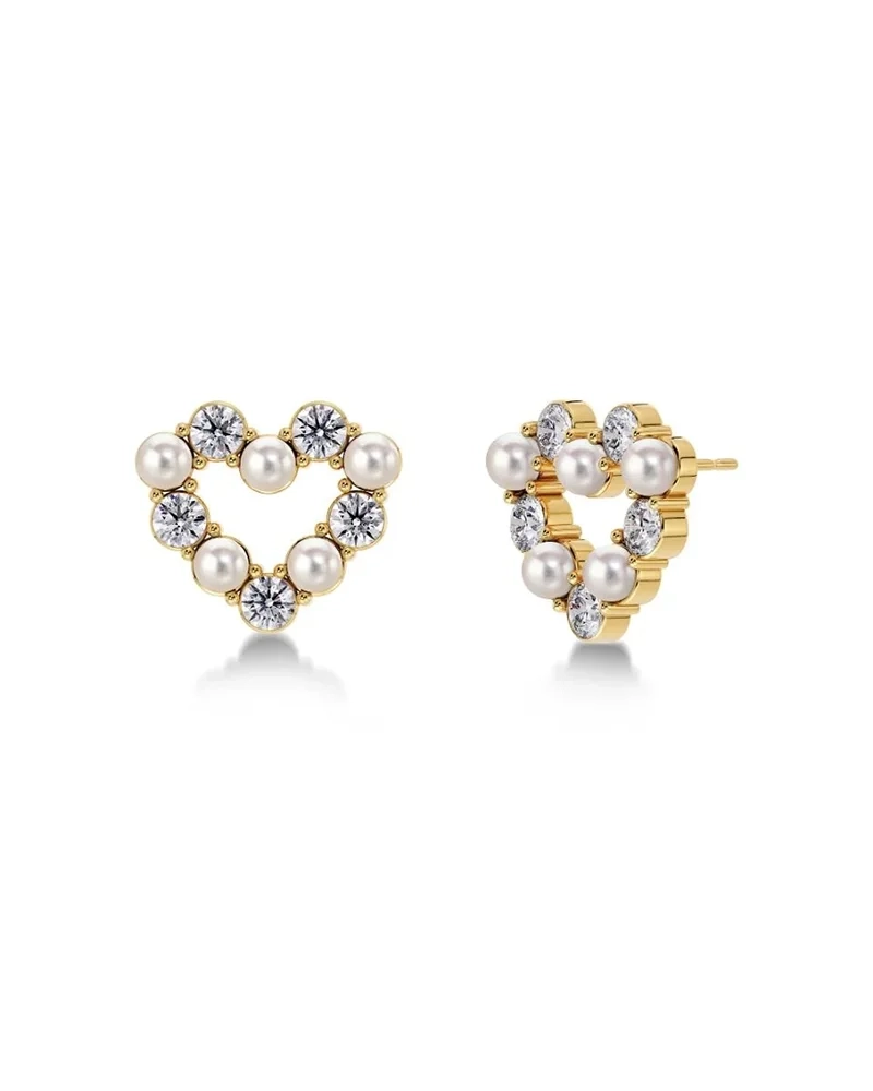 Affinity Pearl Heart Studs Gold - Edblad - Snabb leverans - Gratis paketinslagning