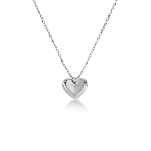 Hjärtaformat halsband i blankt rostfritt stål med facettslipad ankarkedja från Edblads True Love-serie för Alla Hjärtans Dag.