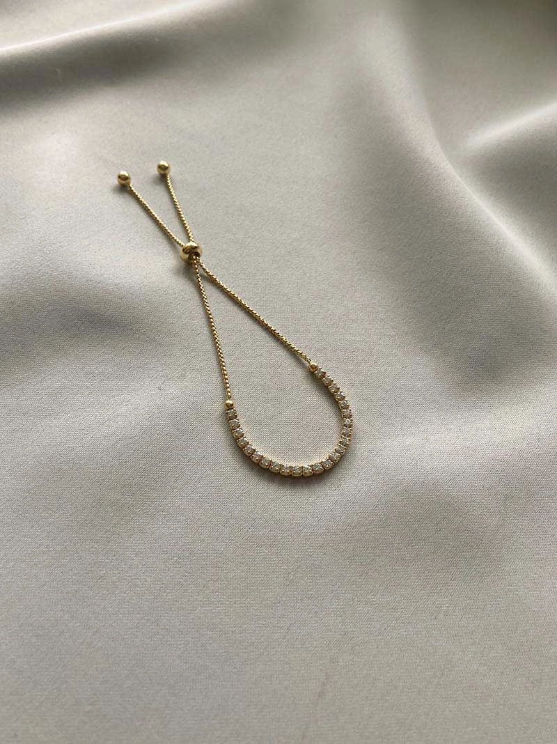 Cubic Slider Bracelet Gold -CU Jewellery - Snabb frakt & paketinslagning - Nordicspectra.se