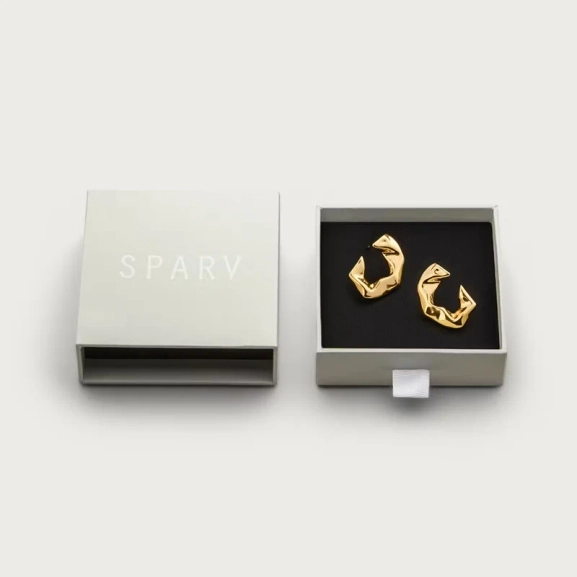 runde Ohrringe aus 18-karätig vergoldetem Messing von Sparv