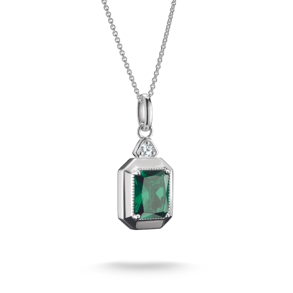 Octagon Cut Green Stone Elyndra Necklace - Thomas Sabo - Suuri valikoima & ilmainen lahjapaketointi - Nordic Spectra