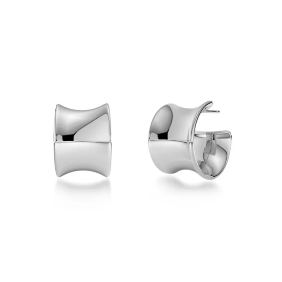 Cane Hoops S Steel örhängen i glänsande rostfritt stål