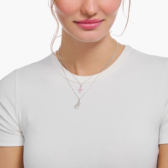Halsband med Rosa Glittrande Kors - Thomas Sabo - Snabb leverans & paketinslagning - Nordic Spectra