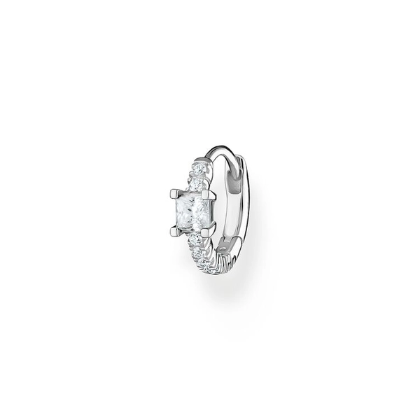 Einzel Creole Mit Weißen Steinen Silber von Thomas Sabo, Schneller Versand - Nordicspectra.de