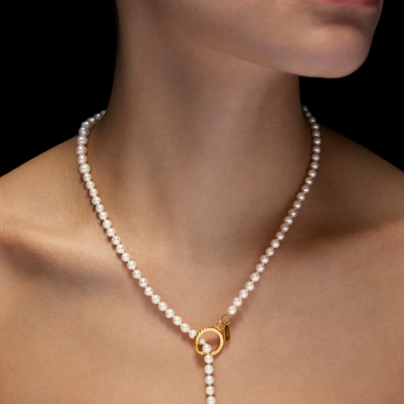 Graded Pearl Necklace Gold - Maria Nilsdotter - 1-2 dagars leverans - Nordic Spectra