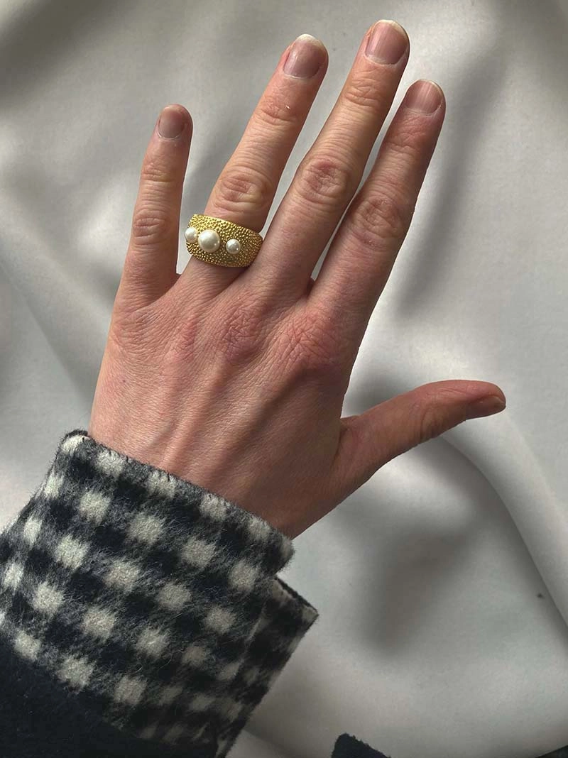 Pearl Bubble Ring Gold -CU Jewellery - Snabb frakt & paketinslagning - Nordicspectra.se