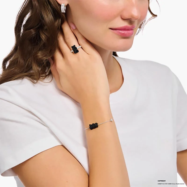 HARIBO Armband Gummibjörn Svart med Pärla & Sten - Thomas Sabo - Snabb leverans & paketinslagning - Nordic Spectra