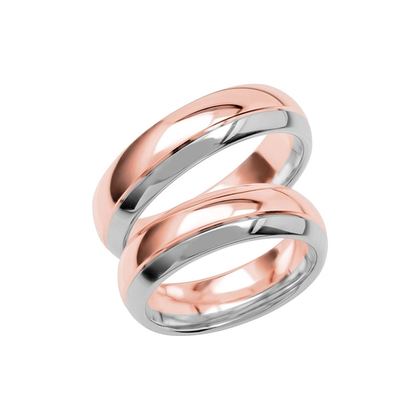 SR3024-6 Roséguld/Vitguld - Vigsel- & förlovningsringar - Schalins - Fri storleksändring* - Nordic Spectra