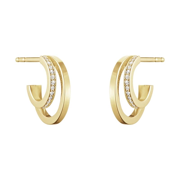 Halo Örhängen Guld med Pavéinfattade 0.12 ct Diamanter - Georg Jensen örhängen - Snabb frakt & paketinslagning - Nordicspectra.se