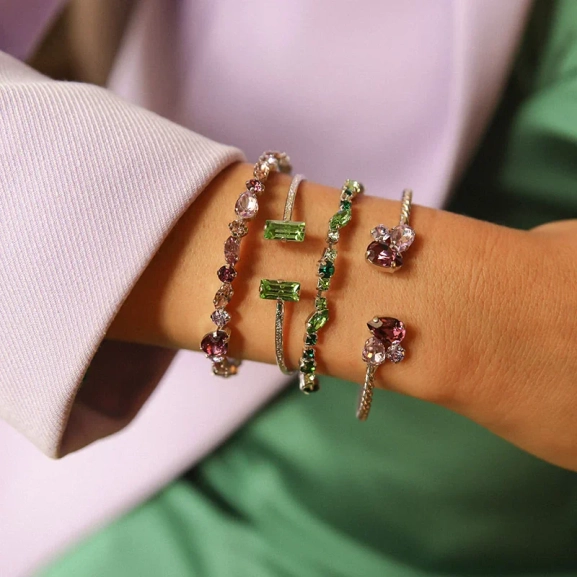 Alisia Bracelet Rhodium Violet Combo - Maria Black - Snabb frakt & paketinslagning - Nordic Spectra