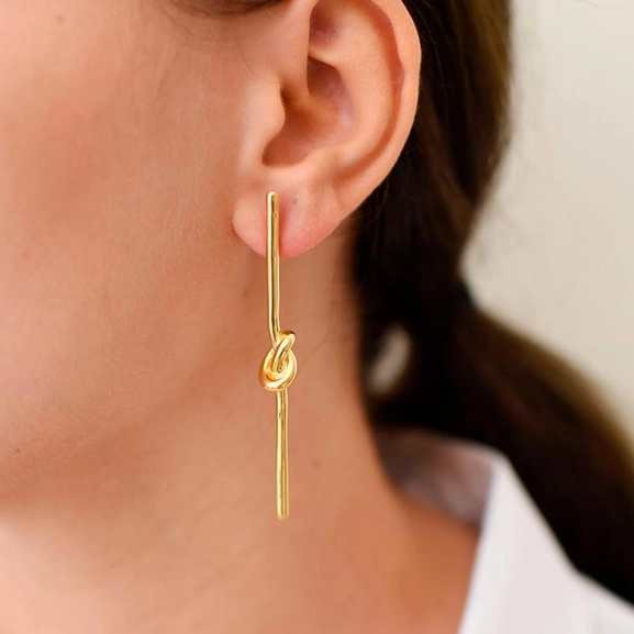 Knot Stick Earrings Gold - Sophie By Sophie - Snabb frakt & paketinslagning - Nordicspectra.se