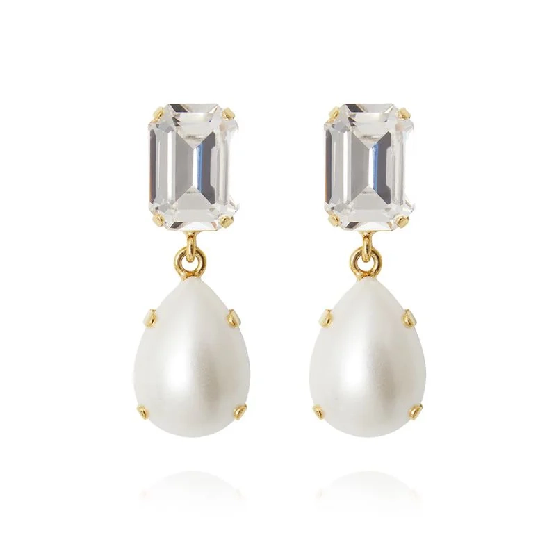 Caroline Svedbom - Close Your Eyes Earrings Gold Pearl & Crystal