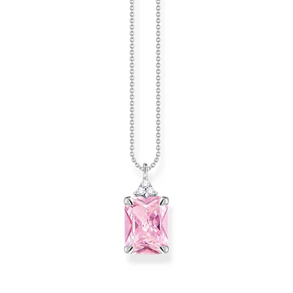 Kette mit pinken und weißen Steinen Silber von Thomas Sabo, Schneller Versand - Nordicspectra.de