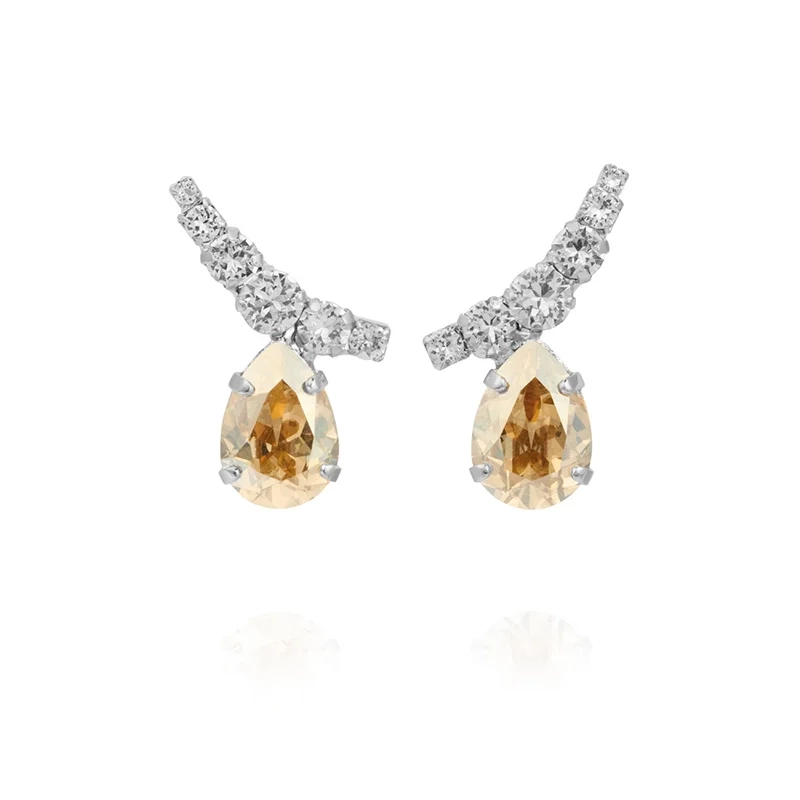 Caroline Svedbom - Saphina Earrings Rhodium Crystal / Golden Shadow