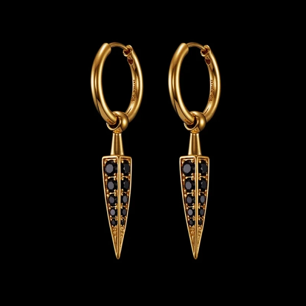 Poison Arrow Pavé Earring Black Spinel Gold - Maria Nilsdotter - 1-2 dagars leverans - Nordic Spectra