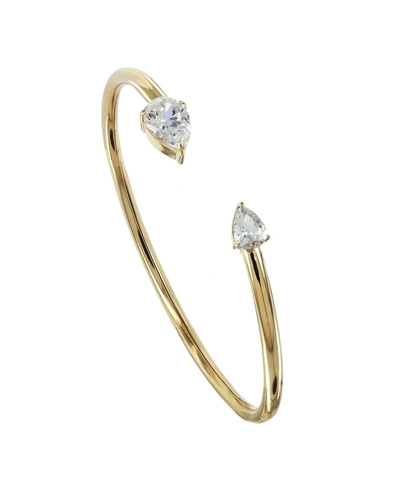 DROP Crystal Bangle Guld - Astrid & Agnes - Nordic Spectra